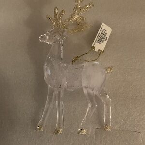 12 Elegant Gold and Clear Reindeer Figurines